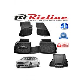 Rizline Ford Mondeo 3D Paspas + 3D Bagaj Havuzu 2014-2020 Arası Siyah Set