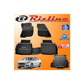 Rizline Ford Mondeo 3D Paspas + 3D Bagaj Havuzu 2014-2020 Arası Siyah Set