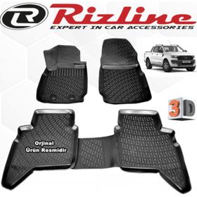 Rizline Ford Ranger 2013 - 2020 Arası Siyah 3D Havuzlu Paspas