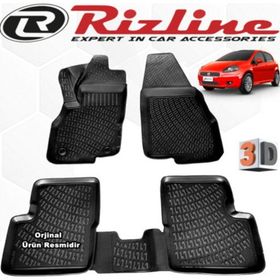 Rizline Grande Punto ve Evo 2006-2017 Arası 4 Parça Siyah 3D Havuzlu Paspas Set
