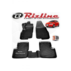 Rizline Grande Punto ve Evo 2006-2017 Arası 4 Parça Siyah 3D Havuzlu Paspas Set