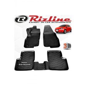Rizline Grande Punto ve Evo 2006 - 2017 Arası 4 Parça Siyah Set 3D Havuzlu Paspas