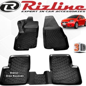 Rizline Grande Punto ve Evo 2006 - 2017 Arası 4 Parça Siyah Set 3D Havuzlu Paspas