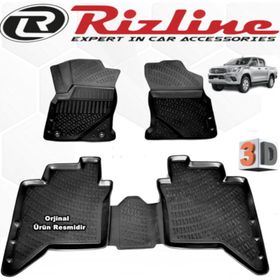 Rizline Hilux 2015-2020 Siyah 3D Havuzlu Paspas