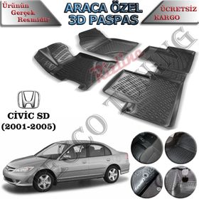 Rizline Honda Civic 2001-2005 3D Havuzlu Paspas