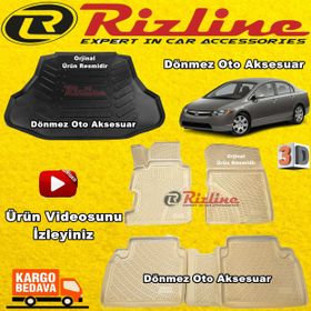 Rizline Honda Civic HB 3D Havuzlu Paspas