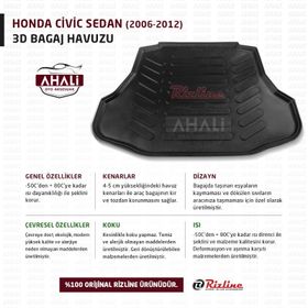 Rizline Honda Civic Sedan 2006-2012 3D Bagaj Havuzu