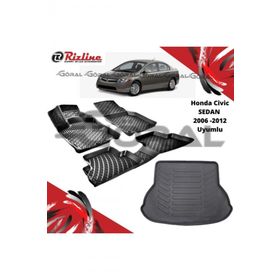 Rizline Honda Civic Sedan 2006 -2012 Uyumlu Paspas ve Bagaj Havuzu Set