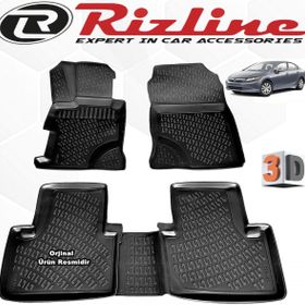Rizline Honda Civic Sedan 2012 - 2016 Arası Siyah 4 Parça Set 3D Havuzlu Paspas