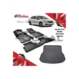 Rizline Honda Civic Sedan 2012-2016 Uyumlu Paspas ve Bagaj Havuzu Set