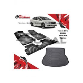 Rizline Honda Civic Sedan 2012-2016 Uyumlu Paspas ve Bagaj Havuzu Set