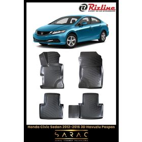 Rizline Honda Civic Sedan 2012 Model Yeni Kasa 3D Havuzlu Paspas