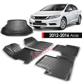 Rizline Honda Civic Sedan 2012 Sonrası 3D Paspas Bagaj Havuzu