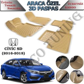 Rizline Honda Civic Sedan 2016-2018 3D Havuzlu Paspas