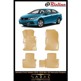 Rizline Honda Civic Sedan 2016 Bej 3D Havuzlu Paspas