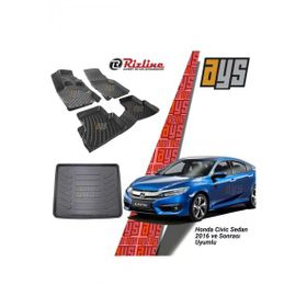 Rizline Honda Civic Sedan 2016 Sonrası 3D Havuzlu Paspas ve Bagaj Havuzu