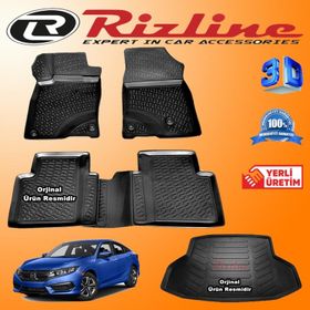 Rizline Honda Civic Sedan 2016 Sonrası 3D Paspas Bagaj Havuzu