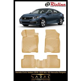 Rizline Honda Civic Sedan 2018 Bej 3D Havuzlu Paspas