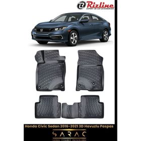 Rizline Honda Civic Sedan 2021 Model Eski Kasa 3D Havuzlu Paspas