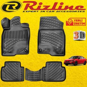 Rizline Honda Civic Siyah Sedan 2021 Sonrası 3D Havuzlu Paspas