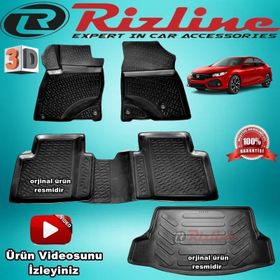 Rizline Honda Civic Yeni Kasa 2016-2019 Bagaj Havuzu 3d İkili Set 3d Havuzlu Paspas