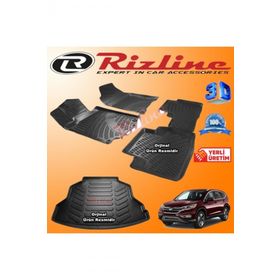Rizline Honda CR-V 3D Paspas + 3D Bagaj Havuzu 2013 - 2017 Arası Siyah Set