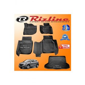 Rizline Honda HR-V 3D Paspas + 3D Bagaj Havuzu 2016 - 2020 Arası Siyah Set