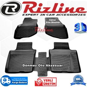 Rizline Honda Jazz 2002-2008 Siyah 3D Havuzlu Paspas
