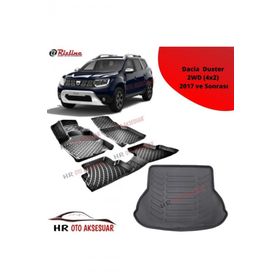 Rizline Hroto Dacia Duster 2 WD 2017 Sonrası 3D Havuzlu Paspas ve Bagaj Havuzu