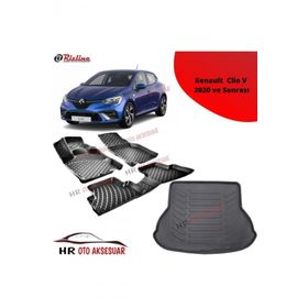 Rizline Hroto Renault Clio V 2020 Sonrası 3D Havuzlu Paspas ve Bagaj Havuzu
