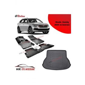Rizline Hroto Skoda Kamiq 2020 3D Havuzlu Paspas ve Bagaj Havuzu