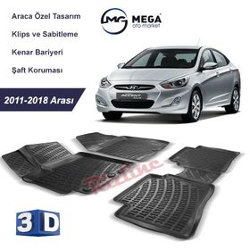 Rizline Hyundai Accent Blue 2011 2019 Siyah 3D Havuzlu Paspas