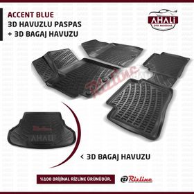 Rizline Hyundai Accent Blue 2011 Sonrası 3D Paspas Bagaj Havuzu