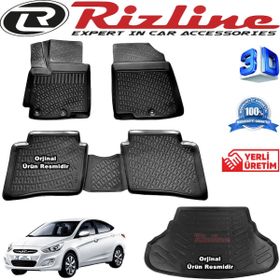 Rizline Hyundai Accent Blue 3D Bagaj Havuzu 2011-2020 Arası Oto Paspas