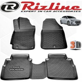 Rizline Hyundai Elantra 2016 2019 Siyah 3D Havuzlu Paspas
