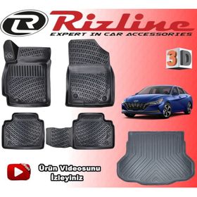 Rizline Hyundai Elantra 2020 Sonrası 3D Paspas + Bagaj Havuzu