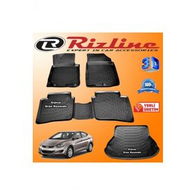 Rizline Hyundai Elantra 3D Paspas + 3D Bagaj Havuzu 2011-2016 Arası Siyah Set