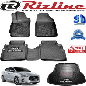Rizline Hyundai Elantra 3D Paspas + 3D Bagaj Havuzu 2016 Sonrası Siyah Set