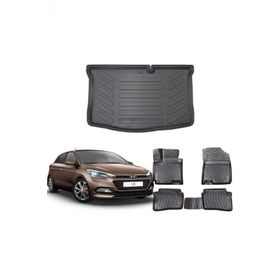 Rizline Hyundai i20 2015-2020 Siyah 3D Havuzlu Paspas ve Bagaj Havuzu