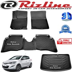 Rizline Hyundai i20 3D Paspas + 3D Bagaj Havuzu HB 2008-2014 Arası Siyah Set
