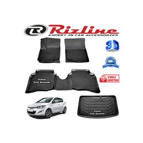 Rizline Hyundai i20 3D Paspas + 3D Bagaj Havuzu HB 2008-2014 Arası Siyah Set