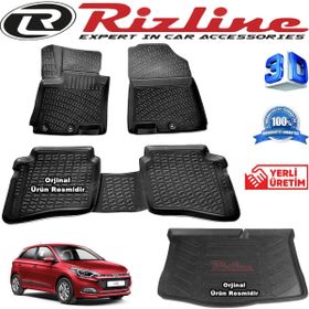 Rizline Hyundai i20 3D Paspas + 3D Bagaj Havuzu HB 2014-2020 Arası Siyah Set