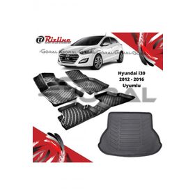 Rizline Hyundai i30 2012 - 2016 Uyumlu Paspas ve Bagaj Havuzu Set