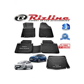 Rizline Hyundai i30 3D Paspas + 3D Bagaj Havuzu 2012-2017 Arası Siyah Set