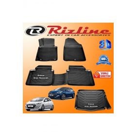Rizline Hyundai i30 3D Paspas + 3D Bagaj Havuzu 2012-2017 Arası Siyah Set