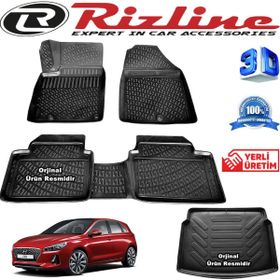 Rizline Hyundai i30 3D Paspas + 3D Bagaj Havuzu 2017 Sonrası Siyah Set