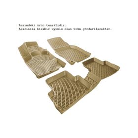 Rizline Hyundai Santa Fe 2006-2012 Uyumlu 3D Havuzlu Bej Paspas