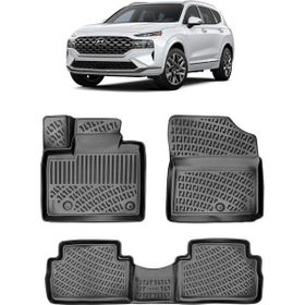 Rizline Hyundai Santa Fe 2021 Sonrası Hybrid Siyah 3D Havuzlu Paspas