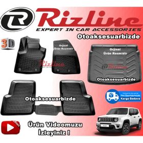 Rizline Jeep Renegade 2015-2018 3D Havuzlu Paspas