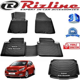 Rizline Kia Ceed 3D Paspas + 3D Bagaj Havuzu HB 2012-2017 Arası Siyah Set
